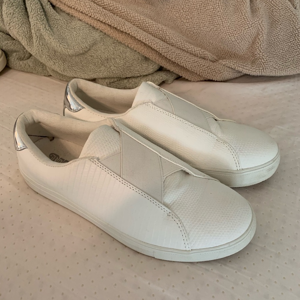 White and silver sneakers